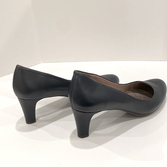 EASY SPIRIT Pumps 9 Narrow 9N Low Heel Anti-Gravity Comfort Neoma Navy Leather - Picture 6 of 16